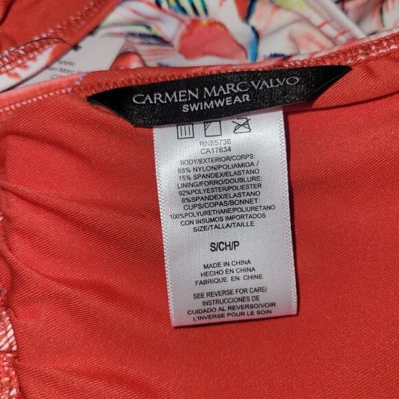 CARMEN Marc Valvo Women Ruched Swim Floral Bikini Top.  Size Small.  NWT $94 - Picture 5 of 5